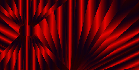 Illustration of luxurious red theater curtains, evoking anticipation for a grand stage performance or elegant event.