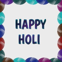 Wishing Card: (Holi is the name of an indian festival)Happy holi greeting card,vector art,white background,