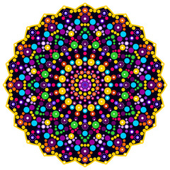 Mandala wit different colors ethnic ornament