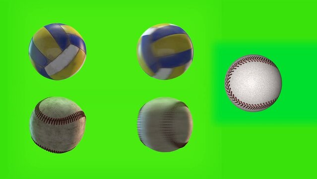3D Baseball animation overlay with matt and green screen