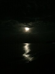 Moonlight reflecting on the sea