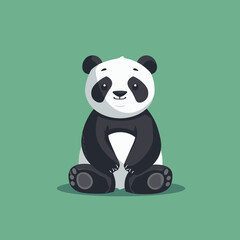 Panda Bear Sitting in Style, Svg Clipart