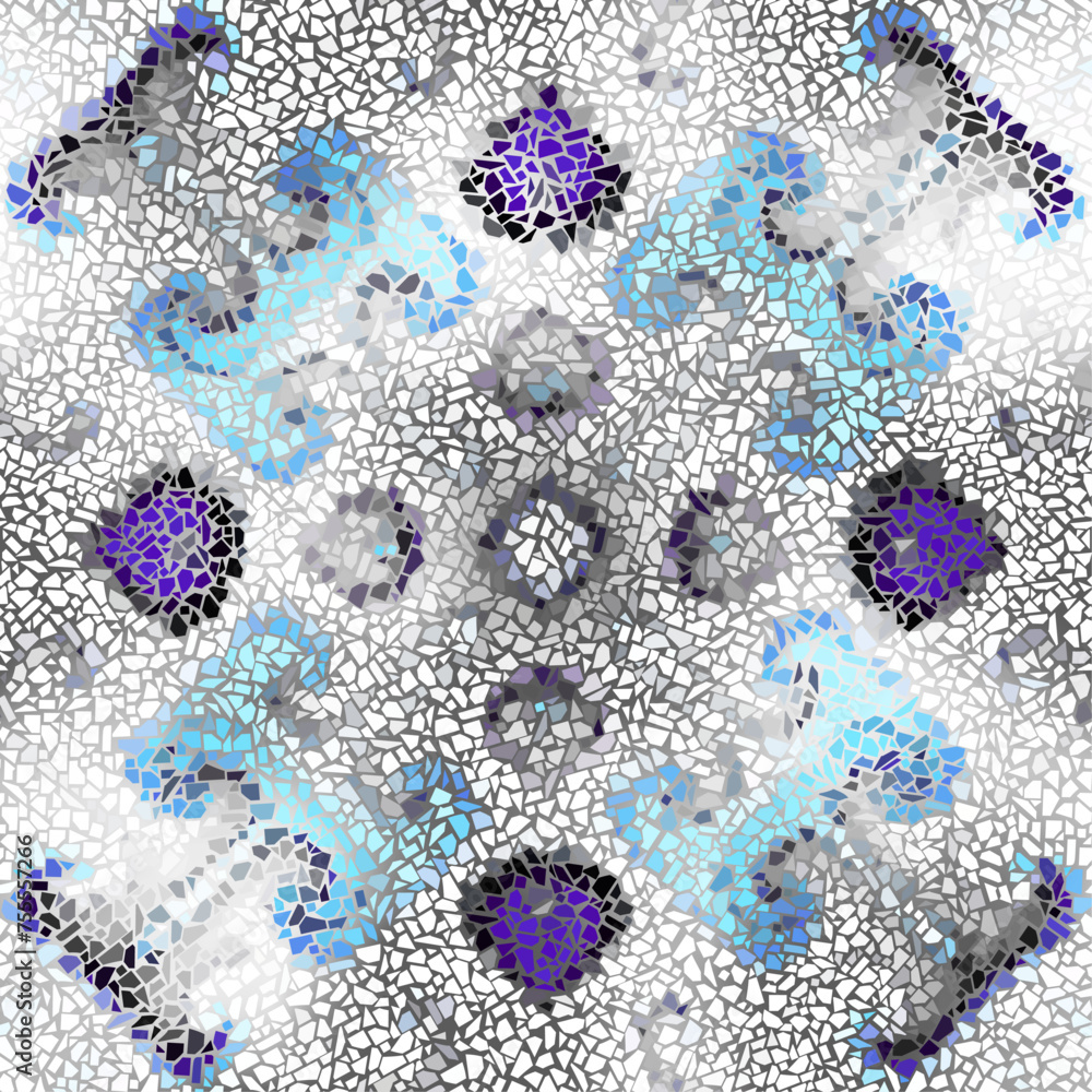 Fototapete Vector seamless mosaic tile pattern. Ceramic tiles background. Vector image.