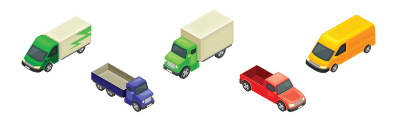 Car and City Road Traffic and Transport Isometric Vector Set