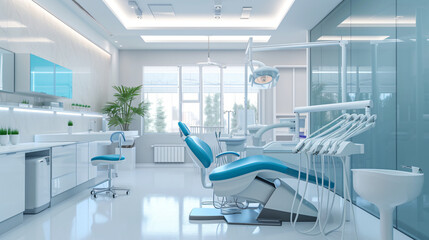 Interior of modern empty dental care office.