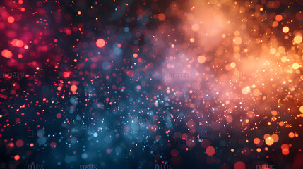 Multi-colored bursts against a dark night sky background - Powered by Adobe