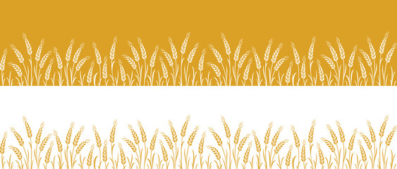 two seamless pattern stripe with wheat stalks - 755559879
