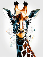 Art digital géométrique : Girafe