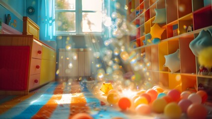 Obraz na płótnie Canvas Colorful Childrens Room, To evoke a sense of childlike fun and joy