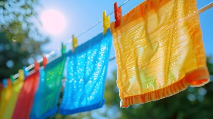 Vibrant Laundry Day on a Sunny Outdoor Scene