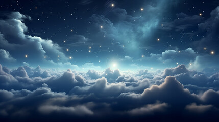 Obraz na płótnie Canvas blue sky and clouds night wallpaper