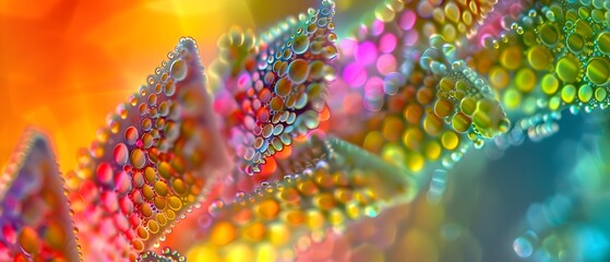 Vibrant Rainbow Bubbles on Water Droplets Surface - Abstract Intricacy and Playful Colors