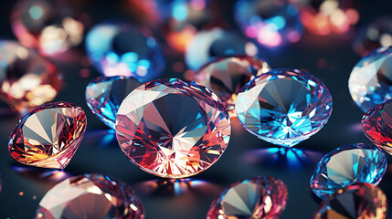 Jewelry background with precious shiny diamonds