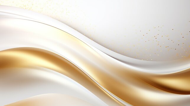 Graceful golden curves against a white background, embodying minimalist elegance, perfect for backgrounds in high-end product designs.