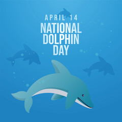 National Dolphin Day design template good for celebration usage. dolphin vector illustration. flat design. vector eps 10.