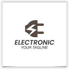 Naklejka premium electronics store logo design template