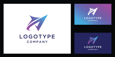 Digital logo Initial Letter A Arrow modern logo design vector