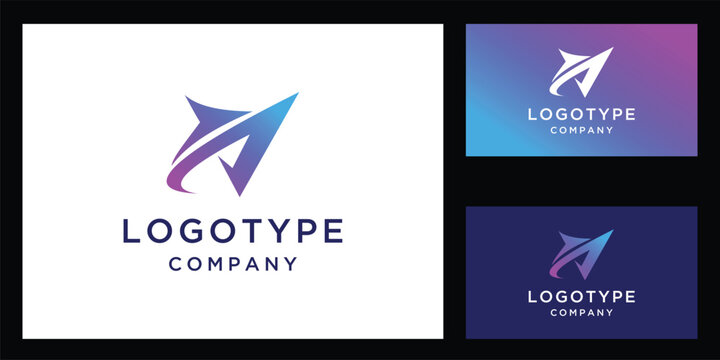 Digital logo Initial Letter A Arrow modern logo design vector