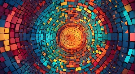 Colorful futuristic background, abstract mosaic background, kaleidoscope-style sci-fi geometric design. 3D model