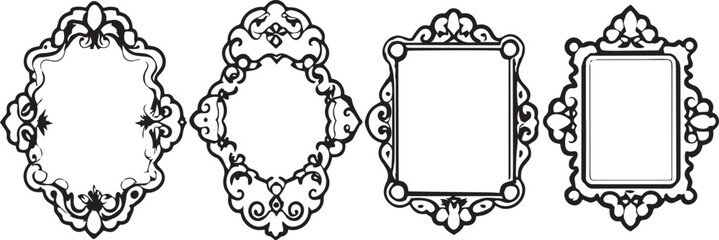 Obraz premium Set frames. Hand drawn vector illustration