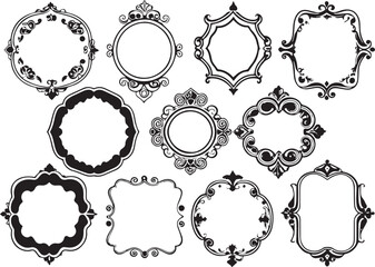 Set frames. Hand drawn vector illustration