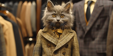 Katze im Anzug - Gentleman - obrazy, fototapety, plakaty