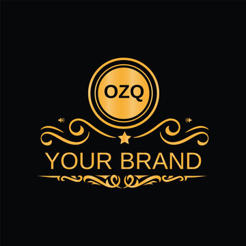 Handwritten OZQ letters logo design with vector