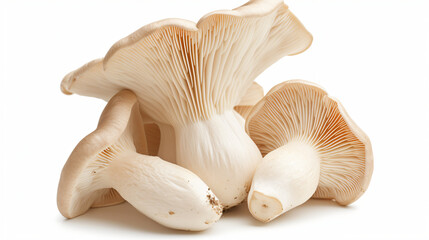 King Oyster mushroom (Eringi) isolated on white. - obrazy, fototapety, plakaty