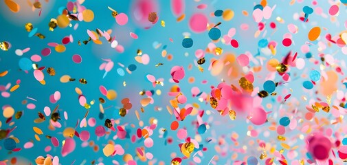 Abstract colorful vibrant splattered confetti. abstract background, celebrate. copy space. banner. 