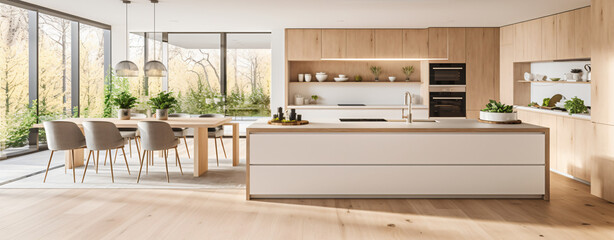 Kitchen interior in beautiful new luxury home.