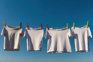 clothes drying on a clothesline - obrazy, fototapety, plakaty