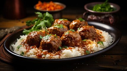 Kofta Challow is one of the ethnic Afghan dishes.