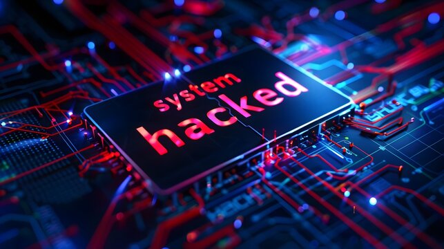 system hacking scam, computer warning message hacked alert.