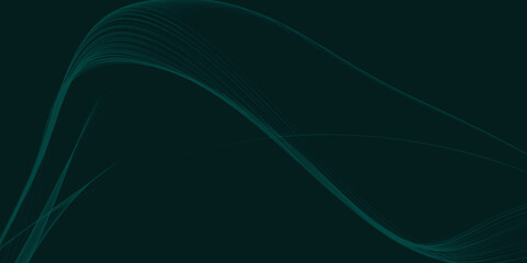 Abstract Green and Black Waves Flowing Design Background