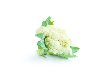 Fresh cauliflower isolated on white background, Organic vegetable