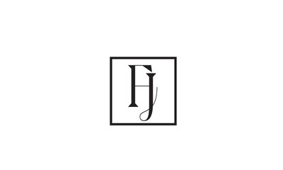 FJ, JF, F, J Abstract Letters Logo Monogram