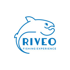 Templat logo desain ikan seni garis eps 10Templat logo desain ikan seni garis eps 10