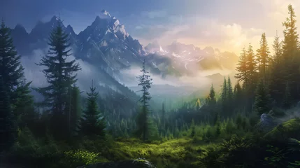 Möbelaufkleber Landscape in the Mountains © Pixel