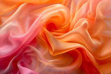 Obraz premium Vibrant Textures: Close-Up Shot of Orange and Pink Fabrics Creating a Colorful Background