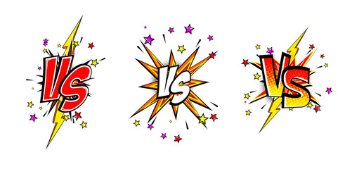 Cartoon Comic VS Versus Explosion Stars © Grunge Designs