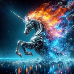 Obraz na płótnie Canvas horse with fire
