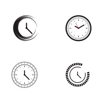 clock icon vector flat illustration