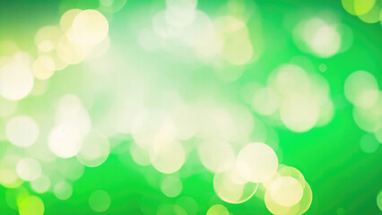 Obraz premium Abstract blur bokeh banner background. Gold bokeh on defocused White and Green background