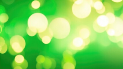 Obraz premium Abstract blur bokeh banner background. Gold bokeh on defocused White and Green background