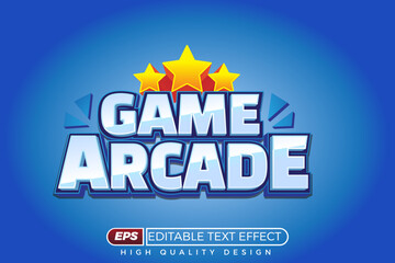 game arcade 3d editable text effect template