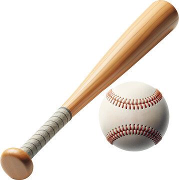 baseball bat and baseball ball