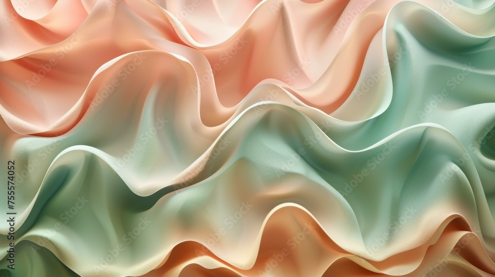 Poster creative image with beige pink and green pattern as abstract background live style