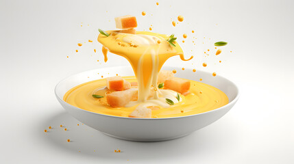 Soup Splash 3d Rendering - obrazy, fototapety, plakaty