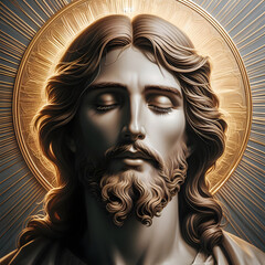 portrait of Jesus Christ face in glory