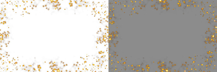 Gold blowing glitter png. Gold confetti. Glitter isolated on transparent background. Glitter and sprinkles.  Bright festive tinsel of gold color